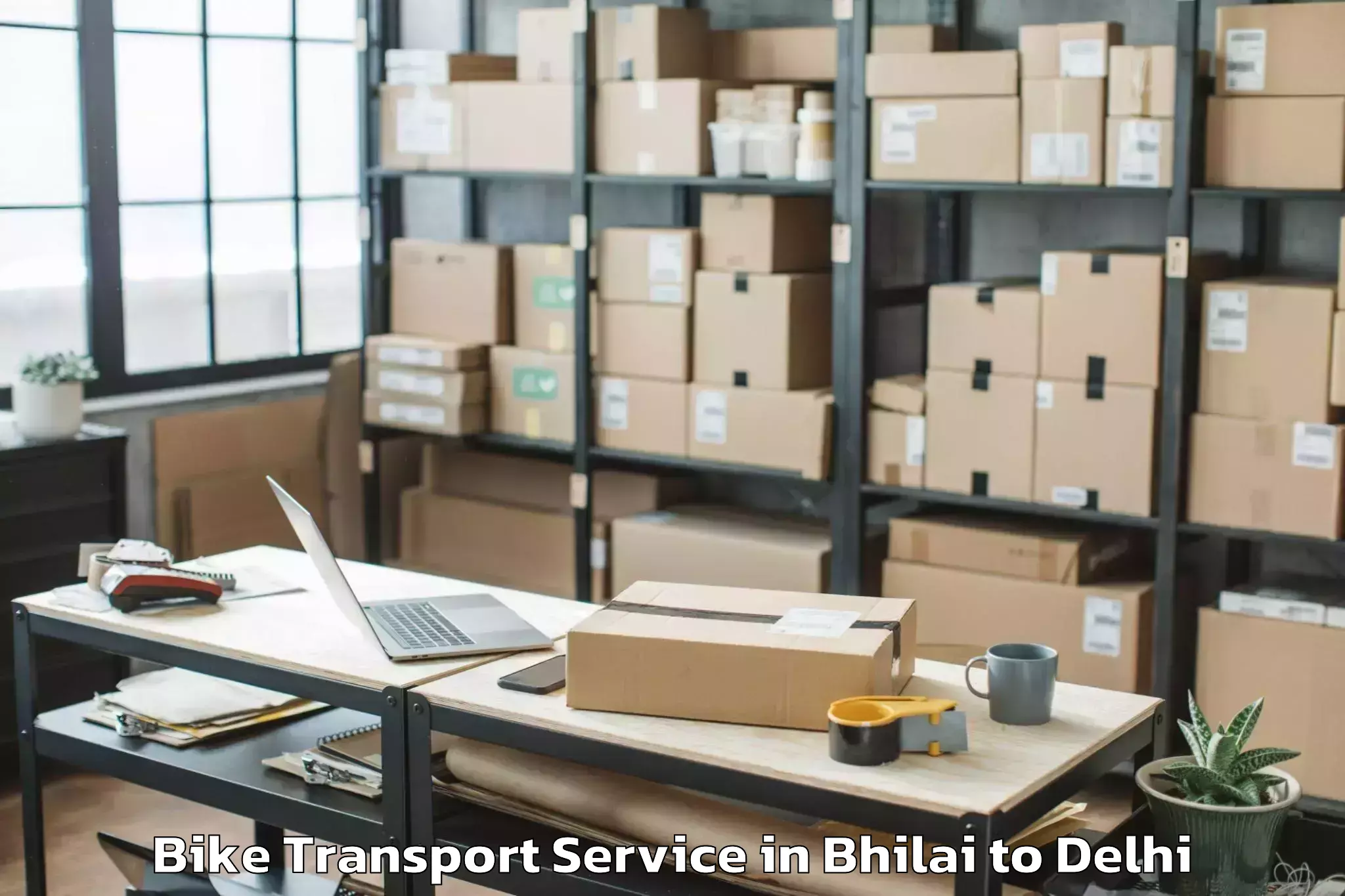 Expert Bhilai to Shahdara Bike Transport